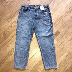 SO High Rise Mom Jeans NEW Womens Size 15 32W Relaxed Fit Distressed